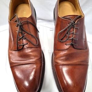Johnston & Murphy Brown Leather Oxfords with Polished Finish
